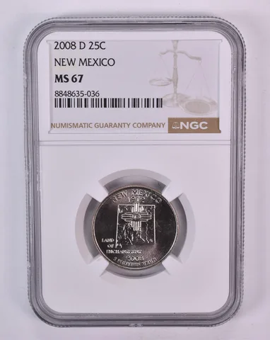 2008-D Washington State Quarter New Mexico MS67 NGC Brown Label
