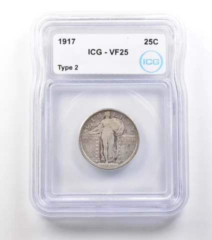 1917 Standing Liberty Quarter Type 2 VF25 ICG *1513