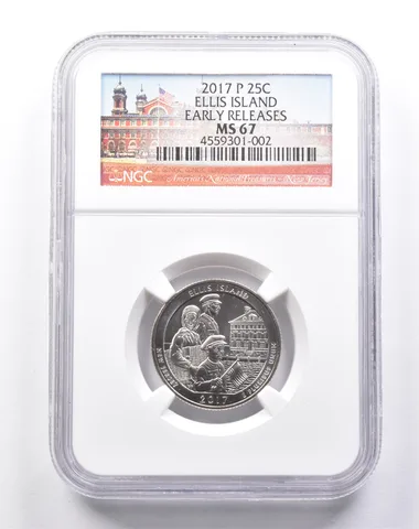 MS67 2017-P Washington Quarter Ellis Island Early Releases NGC *6140