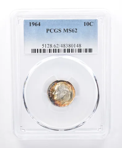 1964 Roosevelt Dime MS62 PCGS Beautiful Tone *8700
