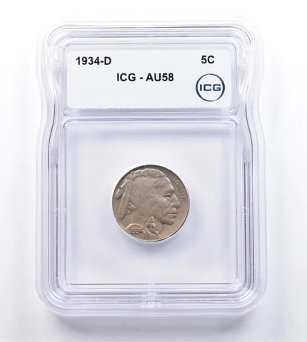 1934-D Indian Head Buffalo Nickel AU58 ICG *2019