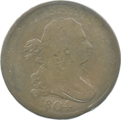 1804 Draped Bust Half Cent Cr-4 No Stems *8310