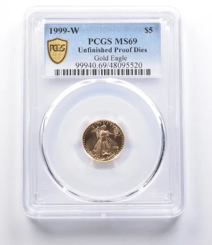 MS69 1999-W $5 American Gold Eagle Unfinished Proof Dies PCGS a3046