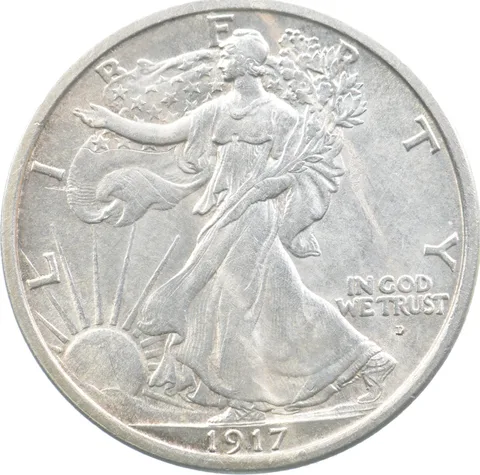 1917-D Walking Liberty Half Dollar Obverse *7890