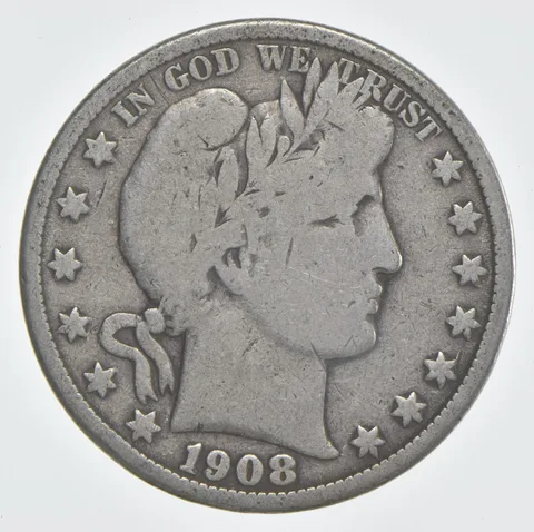 1908-O Barber Half Dollar 90% Silver VG Condition