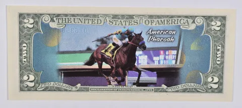 2017 $2 Colorized US Note Race Horse - American Pharoah Custom FRN