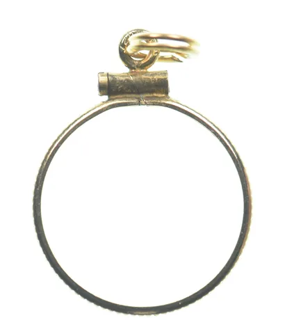 12k 0.7 Gram Gold Filled 15.5mm Coin Bezel Pendant Frame Edge *4966