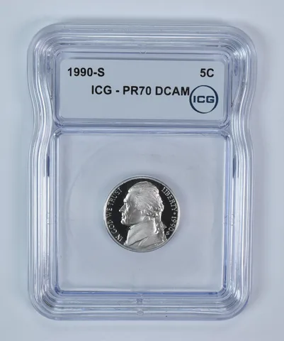 1990-S Jefferson Nickel PR70 DCAM ICG