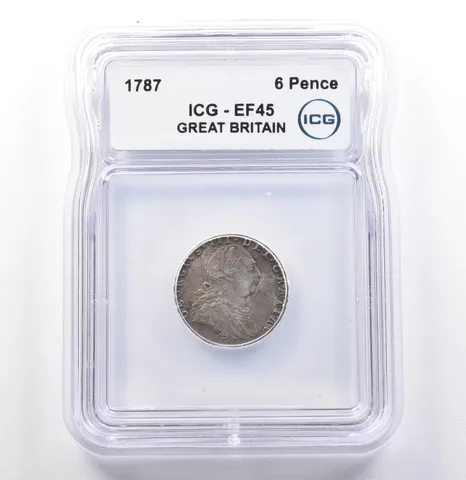 1787 Great Britain 6 Pence EF45 ICG *9898