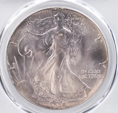 1986 American Silver Eagle MS69 PCGS Beautiful Tone *1116