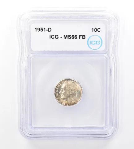 1951-D Roosevelt Dime MS66 FB ICG Beautiful Tone a1630