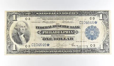 1918 $1 Philadelphia PA Nationary Currency Star Note Blue Seal *1670