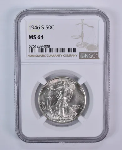1946-S Walking Liberty Half Dollar MS64 NGC Brown Label