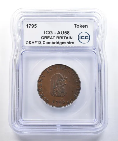 1795 Great Britain Token Cambridgeshire D&H#12 AU58 ICG a7771
