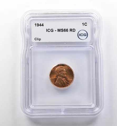 1944 Lincoln Wheat Cent Clip MS66 RD ICG a2222
