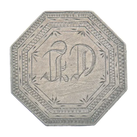 1861 Seated Liberty Quarter Love Token Victorian J D *5530