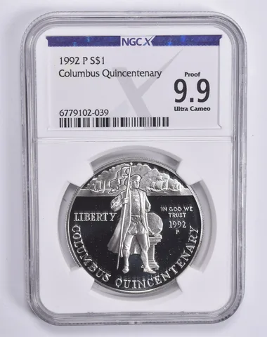 1992-P Columbus Commemorative Dollar Proof 9.9 UCAM NGC X NGCX