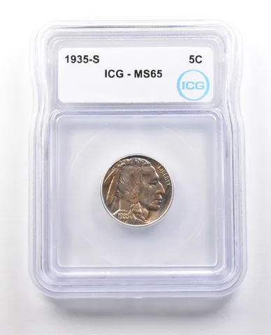 1935-S Indian Head Buffalo Nickel MS65 ICG *1388