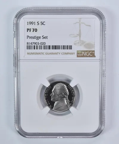 1991-S Jefferson Nickel Prestige Set PF70 NGC Brown Label
