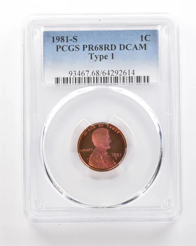 1981-S Lincoln Memorial Cent Type 1 PR68 RD DCAM PCGS Beautiful Tone *3456