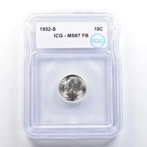 1952-S Roosevelt Dime MS67 FB ICG *7626