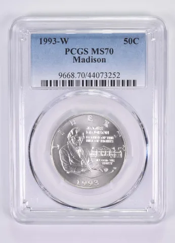 1993-W Madison Bill of Rights Commemorative Half Dollar MS70 PCGS