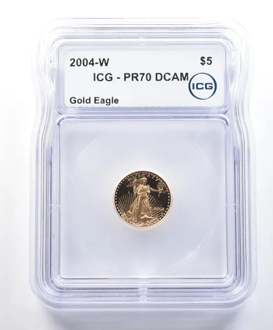 2004-W $5 American Gold Eagle 1/10 Oz Gold PR70 DCAM ICG