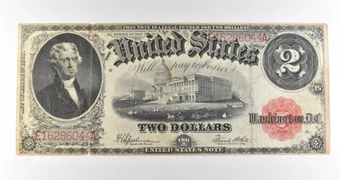 1917 $2 Legal Tender Red Seal Large Note Fr#60 *4687