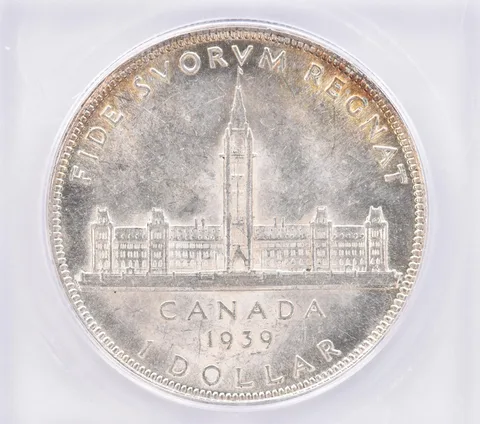 1939 Canada 1 Dollar Silver Royal Visit MS62 ICG Beautiful Tone *2554