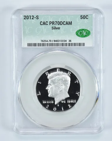 2012-S Kennedy Half Dollar Silver PR70 DCAM CAC CACg