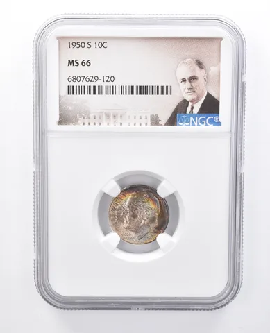 1950-S Roosevelt Dime MS66 NGC Purple Tone *7969
