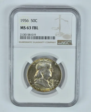 MS63 FBL 1956 Franklin Half Dollar NGC Beautiful Tone *3770