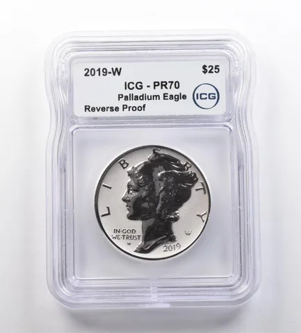 2019-W $25 Palladium Eagle 1 Oz Palladium Reverse Proof PR70 ICG *2585