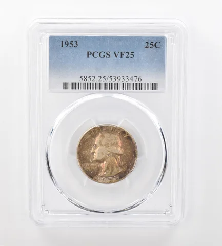 1953 Washington Quarter VF25 PCGS Beautiful Tone *0953