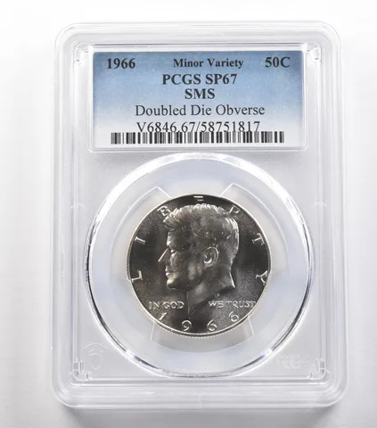 1966 Kennedy Half Dollar SMS Doubled Die Obverse SP67 PCGS *4847