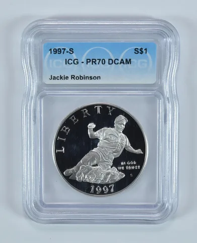 1997-S Jackie Robinson Commemorative Silver Dollar PR70 DCAM ICG