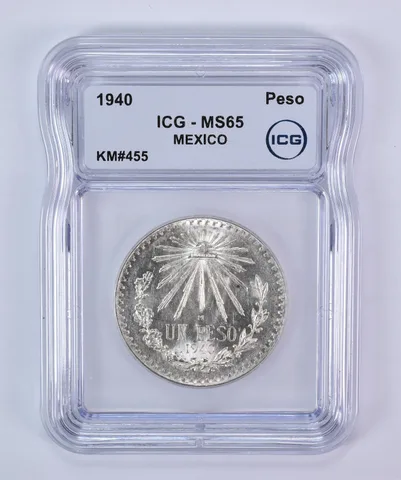 1940 M Mexico Peso Silver KM#455 MS65 ICG