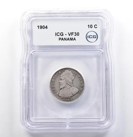 1904 Panama 10 Centesimos VF30 ICG *9879