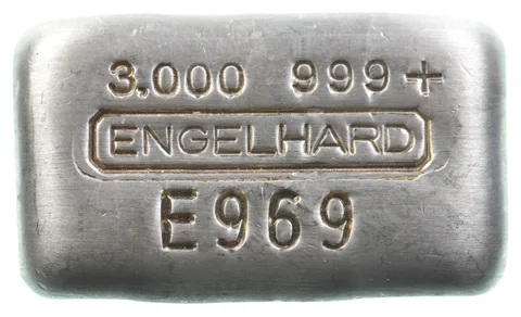 3 Oz Silver Bar Engelhard Low Serial Number *4200