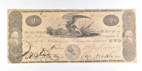 1822 $2 New Haven CT Eagle Bank Obsolete Note *0235