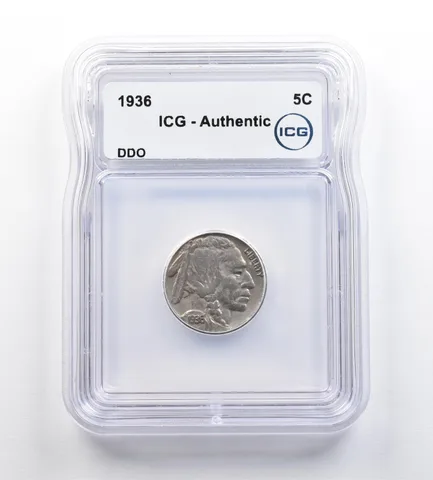 1936 Indian Head Buffalo Nickel DDO Authentic ICG *9185