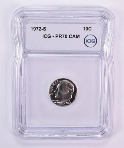 1972-S Roosevelt Dime PR70 CAM ICG