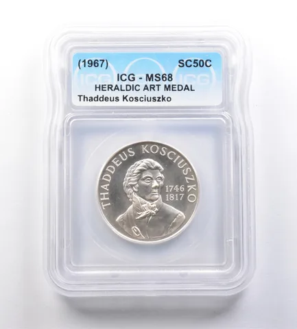 (1967) So-Called Half Dollar Thaddeus Kosciuszko MS68 ICG *7234