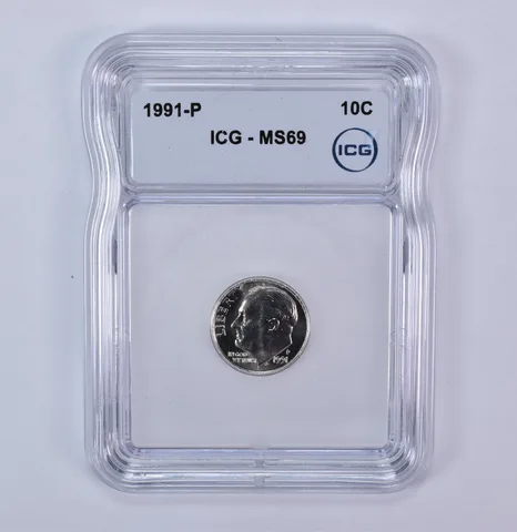1991-P Roosevelt Dime MS69 ICG