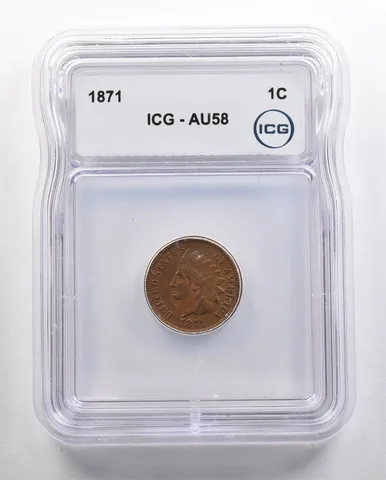 1871 Indian Head Cent AU58 ICG *4455