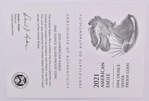 COA 2021-W T2 American Silver Eagle Type 2 Proof