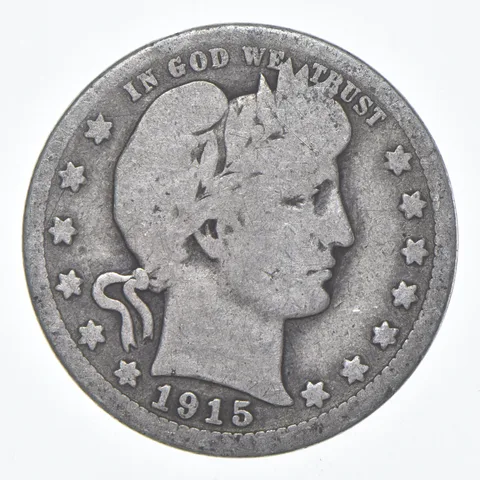 1915-S Barber Quarter Average Circ