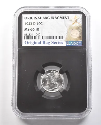 1943-D Mercury Dime Original Bag Fragment MS66 FB NGC *6135