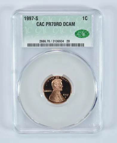 1997-S Lincoln Memorial Cent PR70 RD DCAM CAC CACg