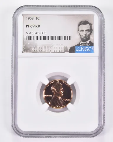 PF69 RD 1958 Lincoln Wheat Cent - Graded NGC a8963
